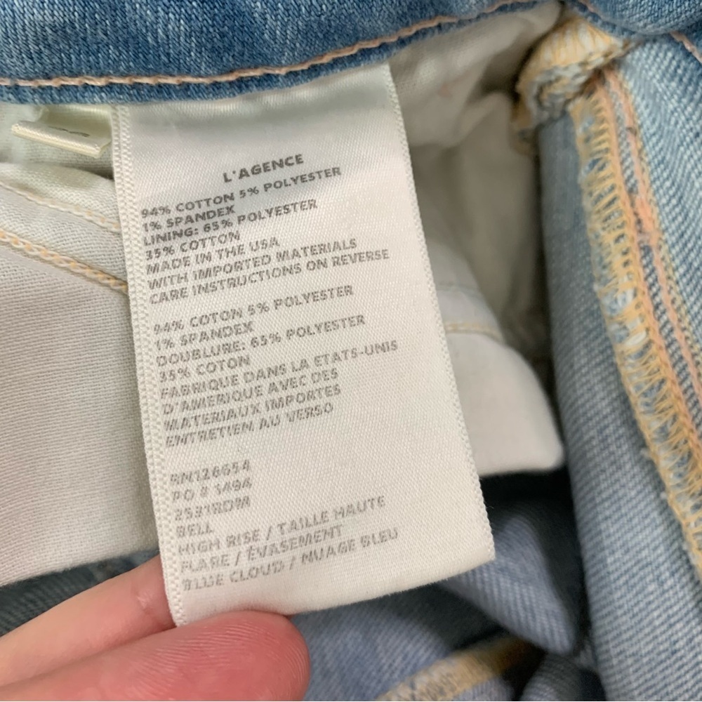 Lagence Womens bell high rise flare jeans in blue cloud 26 - Picture 9 of 9